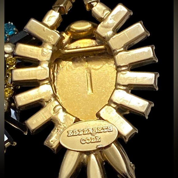 Elizabeth Cole iridescent hematite and crystals drop earrings - Picture 6 of 8